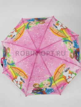 Зонт полуавтомат детский трость, PICCO 081, ручка крюк, 19"(48см)Х8к, полиэстер, (диаметр),  г, , холодное сердце фото анонса