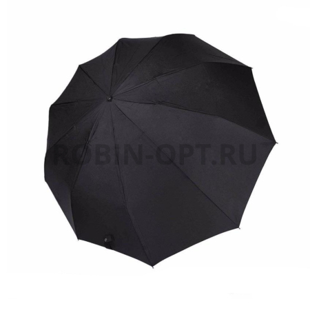 Зонт полный автомат мужской 3 сл., Три слона M7840, прямая ручка , 27.5"(70см)Х8к, полиэстер, (диаметр),  г, , черный фото детальное