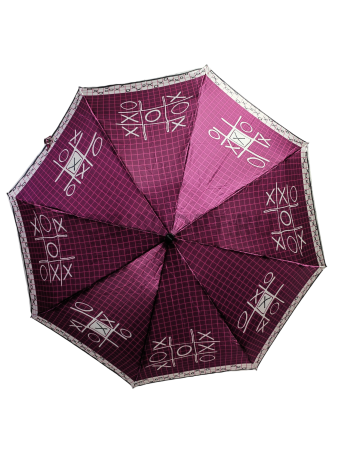 Зонт автомат женский 4 сл., ROBIN 4116, прямая ручка , 21.6"(55см)Х8к, сатин, 94 см(диаметр),  г, 6 рассцветка, крестики-нолики фото детальное