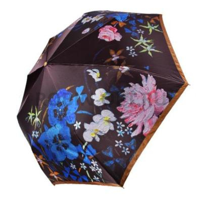 Зонт автомат женский 3 сл., Три слона L3825 R, прямая ручка , 23"(58.5см)Х8к, полиэстер, 100 см(диаметр),  г, 5 расцветка, цветы фото анонса