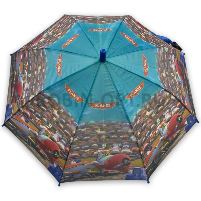 Зонт детский трость DINIYA 2225, полуавтомат, ручка крюк, пластик, 48 см, эпонж, 8 спиц, пластик фото анонса