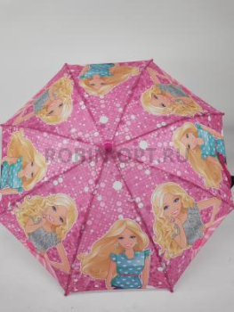 Зонт полуавтомат детский трость, PICCO 082, ручка крюк, 19"(48см)Х8к, полиэстер, (диаметр),  г, , барби фото анонса