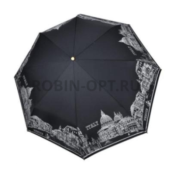 Зонт полный автомат женский 3 сл., Три слона L3897-C, прямая ручка , 23"(58.5см)Х8к, эпонж, (диаметр),  г, , нарисованный город фото анонса