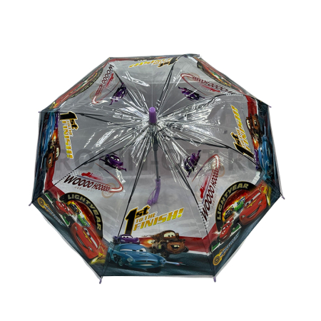 Зонт универсальный трость без бренда Детский зонты, полуавтомат, ручка крюк, пластик, 48 см, 6 спиц, сталь, разные фото детальное