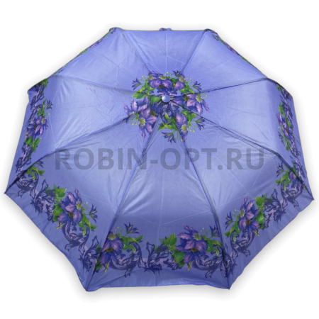 Зонт полуавтомат женский 3 сл., Unipro 2303, прямая ручка , 23"(58.5см)Х8к, нейлон, (диаметр),  г, , цветы фото детальное