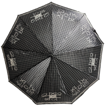 Зонт автомат женский 3 сл., ROBIN 3360, прямая ручка , 23"(58.5см)Х9к, сатин, 100 см(диаметр), 448 г, 6 рассцветка, крестики-нолик фото детальное