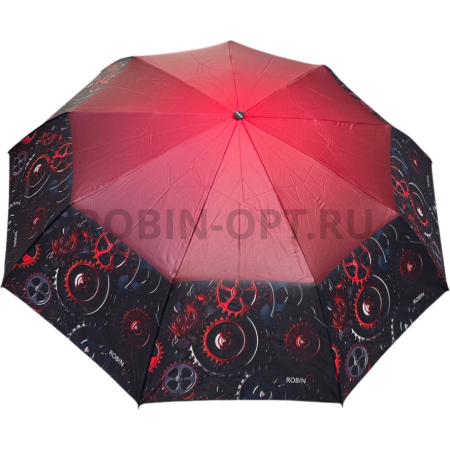 Зонт автомат женский 3 сл., ROBIN 3341, прямая ручка , 23"(58.5см)Х9к, эпонж 210т, 101 см(диаметр), 432 г, 6 рассцветка, абстракци фото детальное