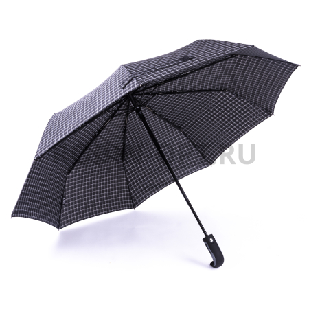 Зонт автомат мужской 3 сл., ROBIN 813, ручка полкрюк, 23"(58.5см)Х9к, эпонж, 100 см(диаметр), 465 г, 6 рассцветка, клетка фото детальное