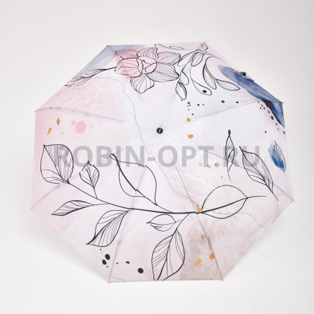Зонт автомат женский 4 сл., ROBIN 4127, прямая ручка , 21.6"(55см)Х8к, эпонж 210т, 94 см(диаметр), 343 г, 6 расцветка, абстракция фото детальное