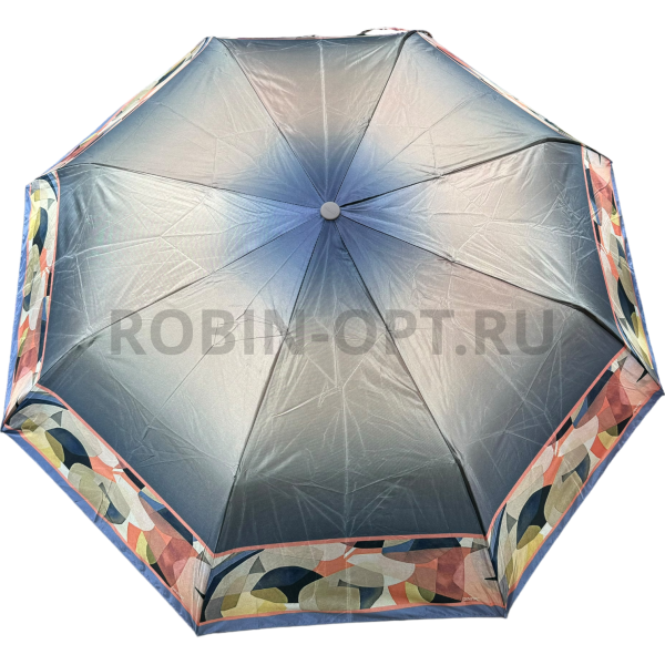 Зонт автомат женский 3 сл., DINIYA 215, прямая ручка , 23"(58.5см)Х9к, сатин, (диаметр),  г, , абстракция и переход фото детальное