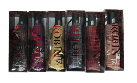 Зонт автомат женский 4 сл., ROBIN 4116, прямая ручка , 21.6"(55см)Х8к, сатин, 94 см(диаметр),  г, 6 рассцветка, крестики-нолики фото детальное