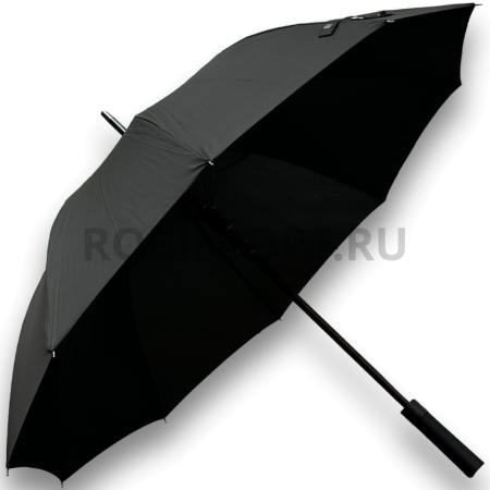 Зонт полуавтомат мужской трость, ROBIN 1321, прямая ручка , 23"(58.5см)Х10к, эпонж 210т, (диаметр),  г, , черный фото детальное