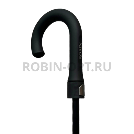 Зонт полуавтомат мужской трость, ROBIN 1722, ручка крюк, 27"(68см)Х16к, эпонж 210т, (диаметр),  г, , черный фото детальное