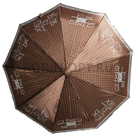 Зонт автомат женский 3 сл., ROBIN 3360, прямая ручка , 23"(58.5см)Х9к, сатин, 100 см(диаметр), 448 г, 6 рассцветка, крестики-нолик фото детальное