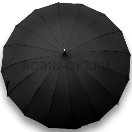 Зонт полуавтомат мужской трость, ROBIN 1720, прямая ручка , 27"(68см)Х16к, эпонж 210т, (диаметр),  г, , черный фото детальное