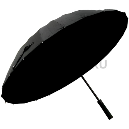 Зонт полуавтомат мужской трость, ROBIN 1721, прямая ручка , 27"(68см)Х24к, эпонж 210т, (диаметр),  г, , черный фото детальное