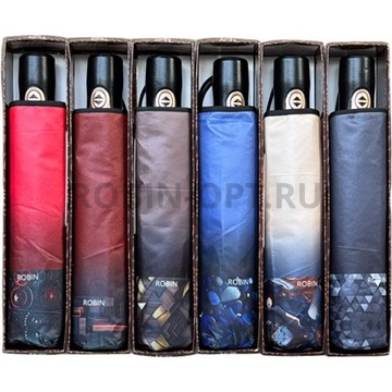 Зонт автомат женский 3 сл., ROBIN 3341, прямая ручка , 23"(58.5см)Х9к, эпонж 210т, 101 см(диаметр), 432 г, 6 рассцветка, абстракци фото анонса