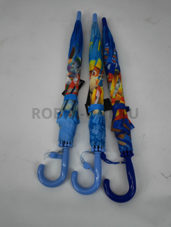 Зонт детский трость PICCO 090, полуавтомат, ручка крюк, пластик, 48 см, полиэстер, 8 спиц, Фибергласс, щенячий патруль фото детальное