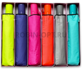 Зонт автомат женский 3 сл., DINIYA 173, прямая ручка , 23"(58.5см)Х9к, полиэстер, (диаметр),  г, , Однотонный двухсторонний фото анонса