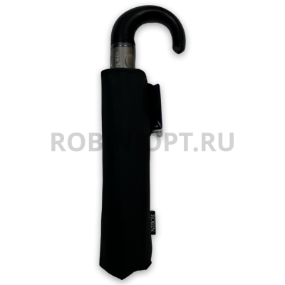 Зонт автомат мужской 3 сл., ROBIN 801, ручка крюк, 27.5"(70см)Х9к, эпонж, 115 см(диаметр), 624 г, 1 рассцветка, черный фото анонса