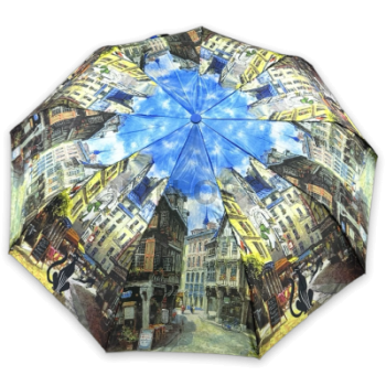 Зонт полуавтомат женский 3 сл., DINIYA 2203, прямая ручка , 23"(58.5см)Х9к, полиэстер, (диаметр),  г, , город фото анонса