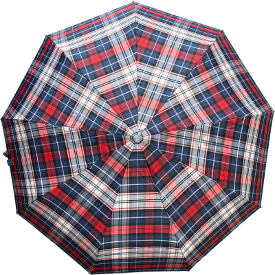 Зонт автомат женский 3 сл., DINIYA 2274, прямая ручка , 23"(58.5см)Х9к, экокожа, (диаметр),  г, , клетка фото анонса