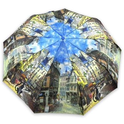 Зонт полуавтомат женский 3 сл., DINIYA 2203, прямая ручка , 23"(58.5см)Х9к, полиэстер, (диаметр),  г, , город фото анонса