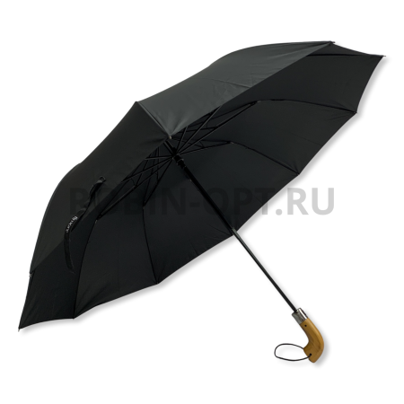 Зонт автомат мужской 2 сл, Amore 680, ручка полкрюк, 27"(68см)Х10к, полиэстер, (диаметр),  г, , черный фото детальное