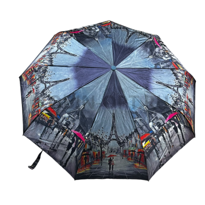 Зонт автомат женский 3 сл., DINIYA 2202, прямая ручка , 23"(58.5см)Х9к, фотосатин, (диаметр),  г, , городские фотографии фото анонса
