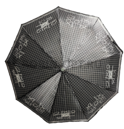 Зонт автомат женский 3 сл., ROBIN 3360, прямая ручка , 23"(58.5см)Х9к, сатин, 100 см(диаметр), 448 г, 6 рассцветка, крестики-нолик фото детальное