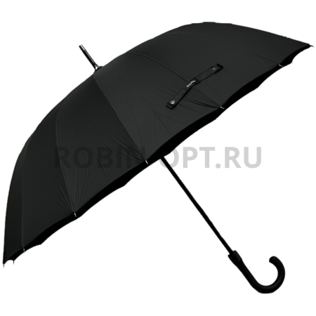Зонт полуавтомат мужской трость, ROBIN 1722, ручка крюк, 27"(68см)Х16к, эпонж 210т, (диаметр),  г, , черный фото детальное