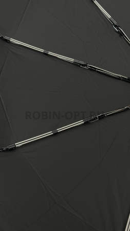 Зонт автомат мужской 3 сл., ROBIN 462, прямая ручка , 23"(58.5см)Х9к, эпонж 260т, 100 см(диаметр), 489 г, 1 расцветка, черный фото детальное