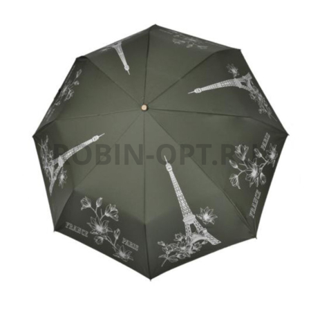 Зонт полный автомат женский 3 сл., Три слона L3897-C, прямая ручка , 23"(58.5см)Х8к, эпонж, (диаметр),  г, , нарисованный город фото детальное