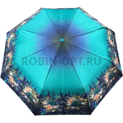 Зонт автомат женский 3 сл., DINIYA 215, прямая ручка , 23"(58.5см)Х9к, сатин, (диаметр),  г, , абстракция и переход фото анонса