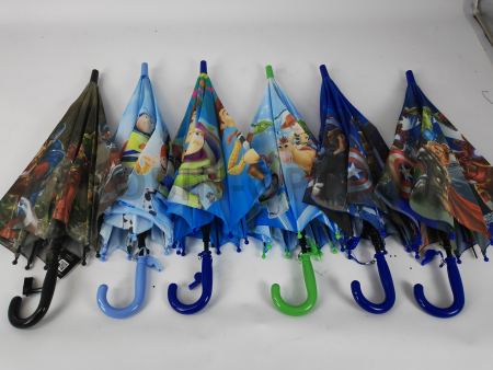 Зонт полуавтомат детский трость, PICCO 074, ручка крюк, 19"(48см)Х8к, полиэстер, (диаметр),  г, , мстители фото детальное