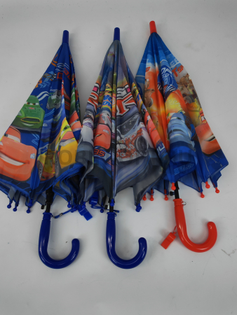 Зонт полуавтомат детский трость, PICCO 083, ручка крюк, 19"(48см)Х8к, полиэстер, (диаметр),  г, , тачки фото детальное