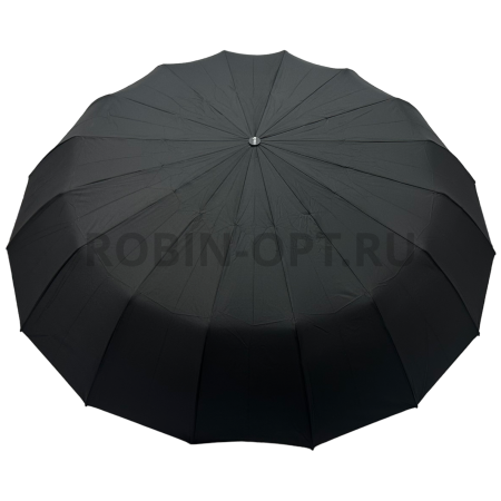 Зонт автомат мужской 3 сл., ROBIN 610, прямая ручка подпальчики, 25"(63.5см)Х16к, эпонж 210т, 112 см(диаметр), 675 г, 1 рассцветка фото детальное
