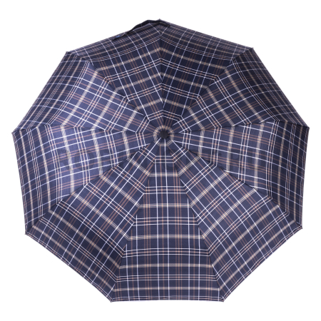 Зонт автомат мужской 3 сл., ROBIN 813, ручка полкрюк, 23"(58.5см)Х9к, эпонж, 100 см(диаметр), 465 г, 6 рассцветка, клетка фото детальное