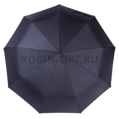 Зонт автомат мужской 3 сл., ROBIN 800, ручка полкрюк, 27"(68см)Х9к, эпонж, 115 см(диаметр), 620 г, 1 рассцветка, черный фото анонса