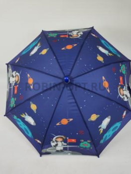 Зонт полуавтомат детский трость, PICCO 073, ручка крюк, 19"(48см)Х8к, полиэстер, (диаметр),  г, , детские рисунки фото анонса