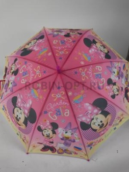 Зонт полуавтомат детский трость, PICCO 084, ручка крюк, 19"(48см)Х8к, полиэстер, (диаметр),  г, , микки маус фото анонса