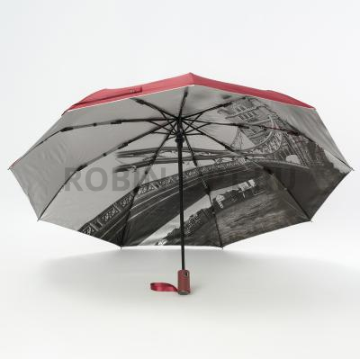 Зонт автомат женский 3 сл., ROBIN 3307, прямая ручка , 23"(58.5см)Х9к, эпонж, 100 см(диаметр), 512 г, 6 рассцветка, серый город фото анонса