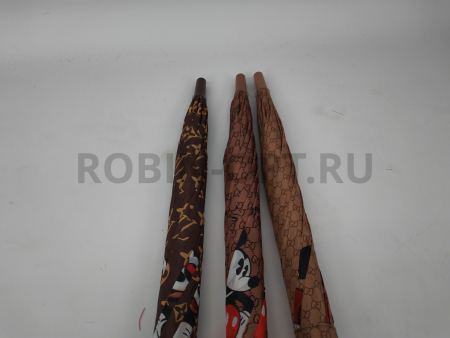 Зонт детский трость PICCO 087, полуавтомат, ручка крюк, пластик, 53 см, полиэстер, 8 спиц, Фибергласс, микки маус фото детальное