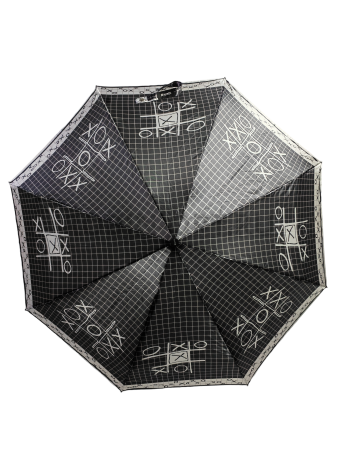 Зонт автомат женский 4 сл., ROBIN 4116, прямая ручка , 21.6"(55см)Х8к, сатин, 94 см(диаметр),  г, 6 рассцветка, крестики-нолики фото детальное