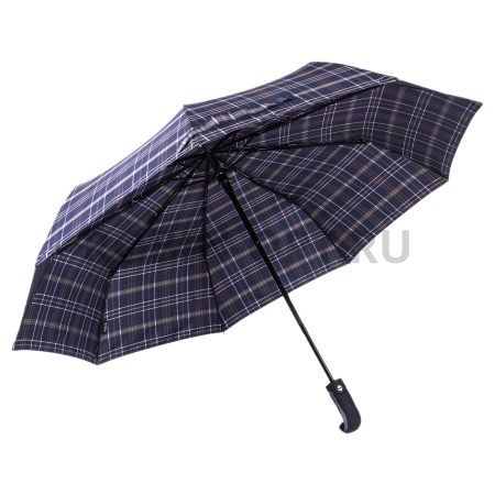 Зонт автомат мужской 3 сл., ROBIN 813, ручка полкрюк, 23"(58.5см)Х9к, эпонж, 100 см(диаметр), 465 г, 6 рассцветка, клетка фото детальное