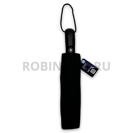 Зонт автомат мужской 3 сл., ROBIN 419, прямая ручка , 23"(58.5см)Х9к, эпонж, 100 см(диаметр), 471 г, 1 рассцветка, черный фото детальное