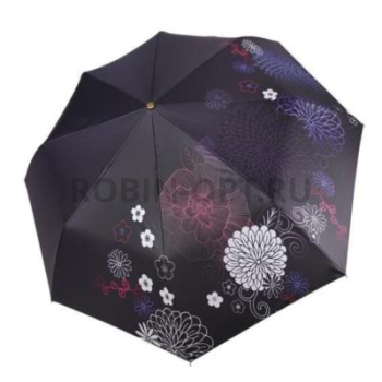 Зонт автомат женский 3 сл., Три слона L3680-E, прямая ручка , 23.6"(60см)Х8к, полиэстер, (диаметр),  г, , узор в цветочек (яркий) фото анонса