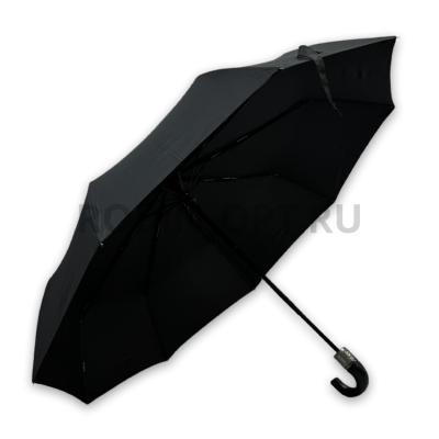 Зонт автомат мужской 3 сл., ROBIN 429, ручка крюк, 23"(58.5см)Х9к, эпонж, 96 см(диаметр), 505 г, 1 расцветка, черный фото анонса