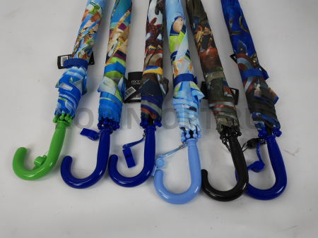 Зонт полуавтомат детский трость, PICCO 074, ручка крюк, 19"(48см)Х8к, полиэстер, (диаметр),  г, , мстители фото детальное