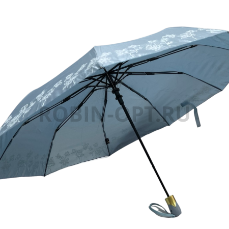 Зонт полуавтомат женский 3 сл., Unipro 2313 (214), прямая ручка , 23"(58.5см)Х9к, сатин, (диаметр),  г, , перламутр фото детальное